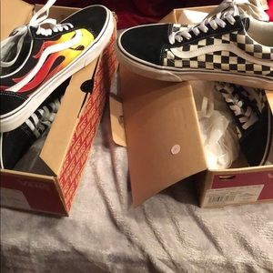 2 for 1 deal Vans flame & checkerboard